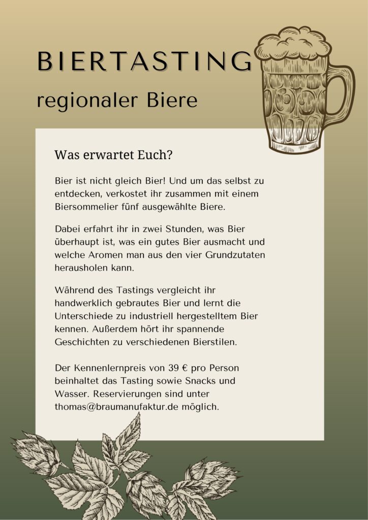 Biertasting regionaler Biere