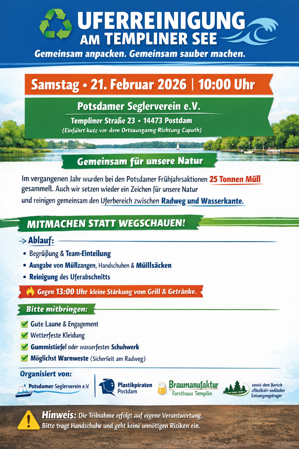 Uferreinigung am Templiner See